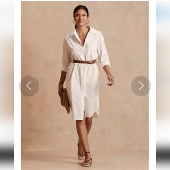 Banana Republic Poplin Shirtdress White - Picture 6 of 6